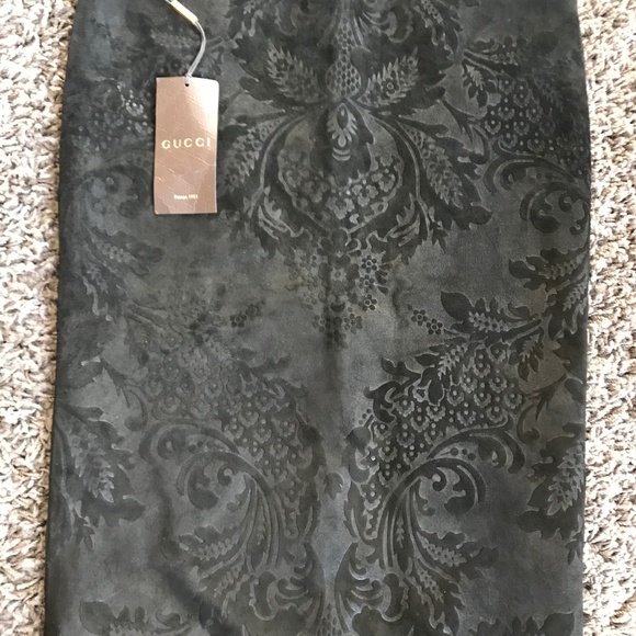Gucci Flocked suede leather pencil skirt NWT - Picture 8 of 8